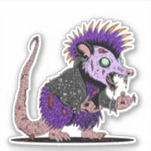 Punk Rock Possum Zombie Sticker (Voorkant)