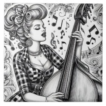 Punk Rock Rockabilly Retro Glam Zwart & Wit