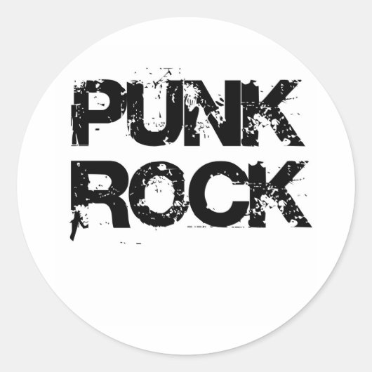 PUNK ROCK RONDE STICKER (Voorkant)