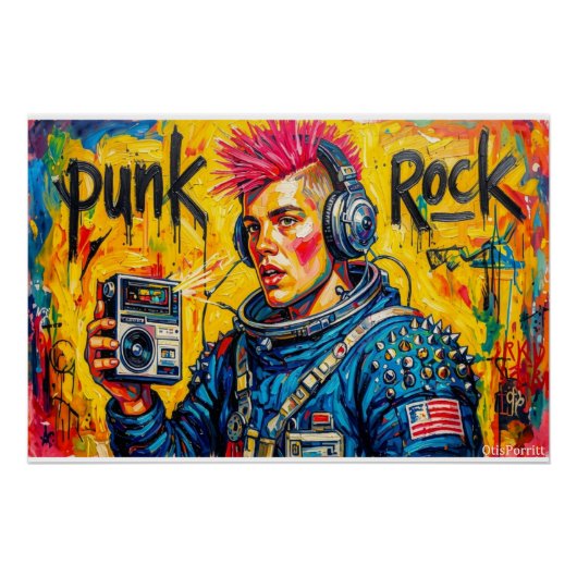 PUNK ROCK RUIMTEVAART PERFECT POSTER (Voorkant)