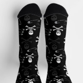 Punk Rock Safety Pins and Skulls Pattern Sokken (Top)