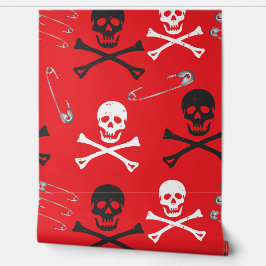 Punk Rock Safety Pins en Skulls Gothic Grunge Behang