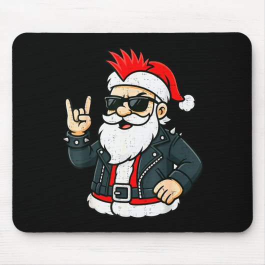 Punk Rock Santa Claus Emo Christmas Rocker Pajamas Muismat (Voorkant)