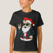 Punk Rock Santa Claus Emo Christmas Rocker Pajamas T-shirt (Voorkant)