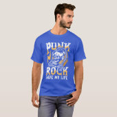 Punk rock saved my life crazy mohawk funny t-shirt (Voorkant volledig)