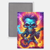 Punk Rock Schedel Magneet (Voorkant / Achterkant)