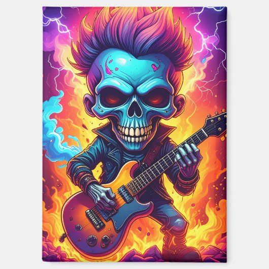 Punk Rock Schedel Magneet (Voorkant)