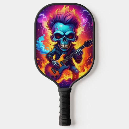 Punk Rock Schedel Pickleball Paddle (Voorkant)