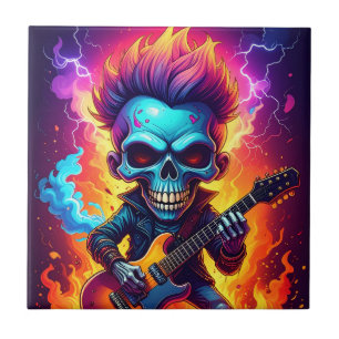 Punk Rock Schedel Tegeltje