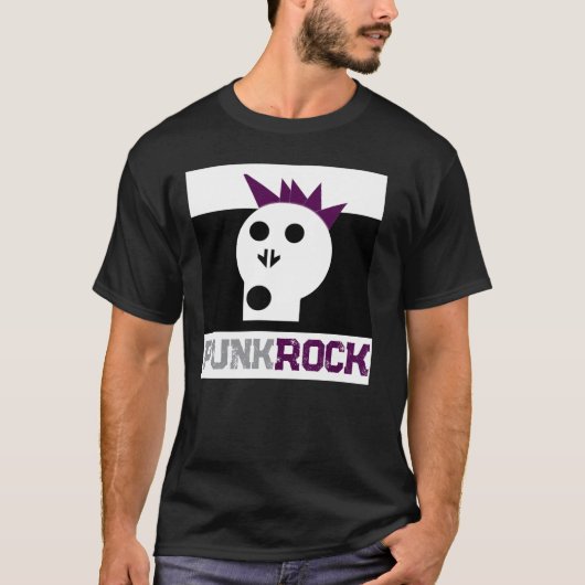 Punk Rock Schedelvel Huid Graphics T-shirt (Voorkant)