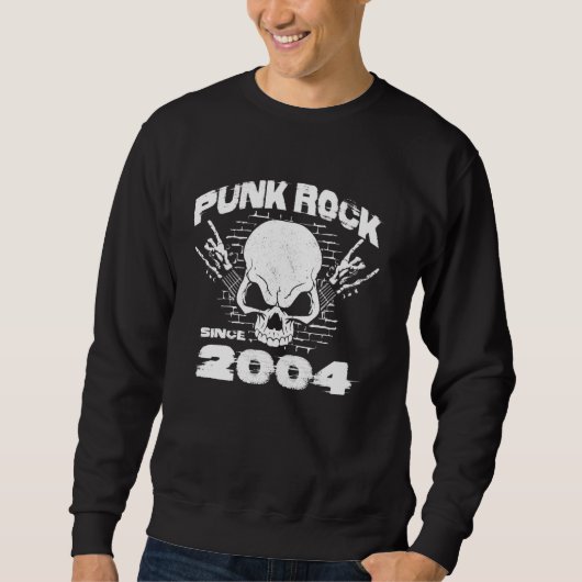 Punk Rock Sinds 2004 - Skull Rock Hands 20th Birth Trui (Voorkant)
