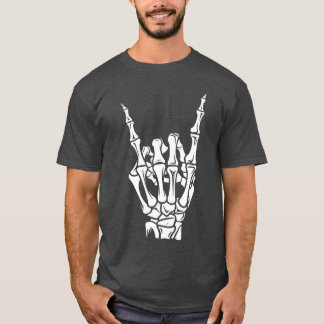 Punk Rock Skelet Cool Rocker Halloween Mannen Vrou T-shirt