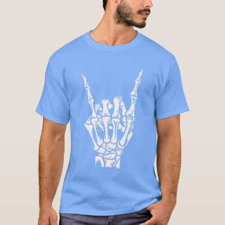 Punk Rock Skelet Coole Rocker Halloween Mannen Vro T-shirt