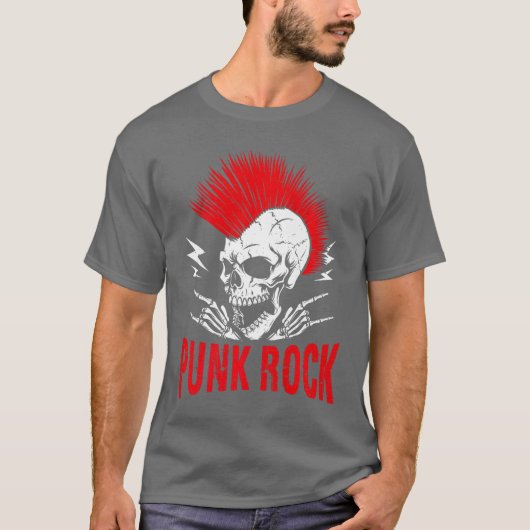 Punk Rock Skelet Premium T-shirt (Voorkant)