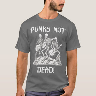Punk Rock Skelet Punks Niet Dood T-shirt
