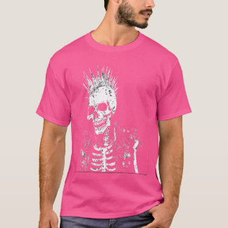 Punk Rock Skelet Speler Gitaar Muziek Halloween A T-shirt