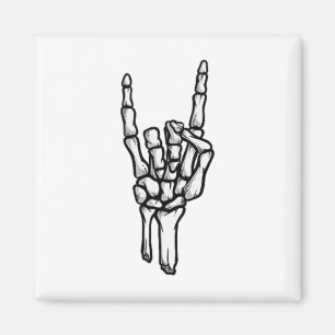 Punk Rock Skeleton Cool Rocker Halloween Mannen Vr Magneet