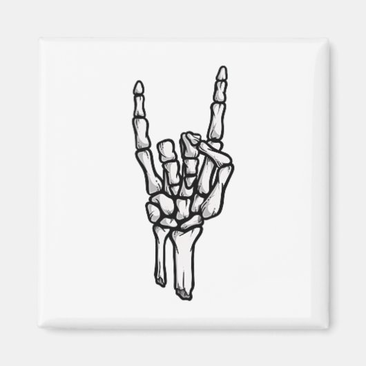 Punk Rock Skeleton Cool Rocker Halloween Mannen Vr Magneet (Voorkant)