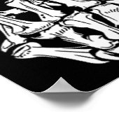Punk Rock Skeleton Cool Rocker Halloween Mannen Vr Poster (Hoek)