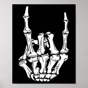 Punk Rock Skeleton Cool Rocker Halloween Mannen Vr Poster