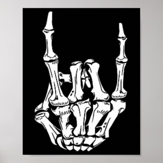 Punk Rock Skeleton Cool Rocker Halloween Mannen Vr Poster (Voorkant)