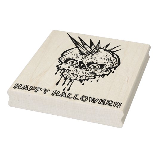 Punk Rock Skull Halloween Rubber Stamp Rubberstempel (Stempel)