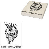 Punk Rock Skull Halloween Rubber Stamp Rubberstempel (Gestempeld)