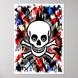 Punk Rock Skull Poster