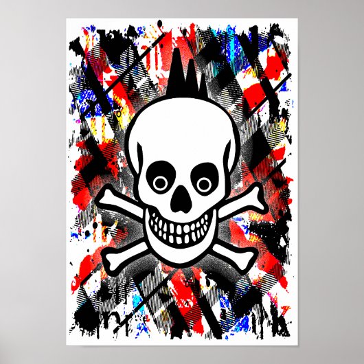 Punk Rock Skull Poster (Voorkant)