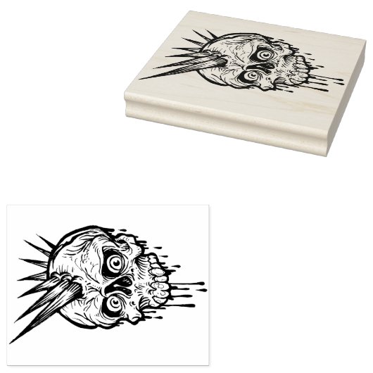 Punk Rock Skull Rubber Stamp Rubberstempel (Gestempeld)