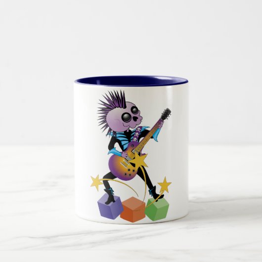 Punk Rock Skull Tweekleurige Koffiemok (Center)