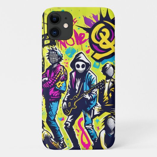 Punk Rock Street Art Band Graffiti Case-Mate iPhone Case (Achterkant)