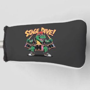 Punk Rock T-Rex Dinosaur Drummer - Grappige Muziek Golfheadcover