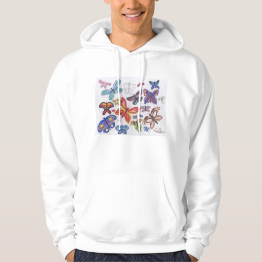 Punk Rock-tandwiel #28 Butterflies Color Hoodie (Voorkant)