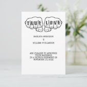 Punk Rock Tattoo Hands Marriage Elopement Kaart (Staand voorkant)