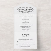 Punk Rock Tattoo Hands Minimalist Black and White All In One Uitnodiging (Binnen)