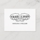 Punk Rock Tattoo Hands Minimalist Black and White Informatiekaartje (Achterkant)