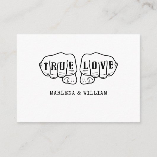 Punk Rock Tattoo Hands Minimalist Black and White Informatiekaartje (Achterkant)