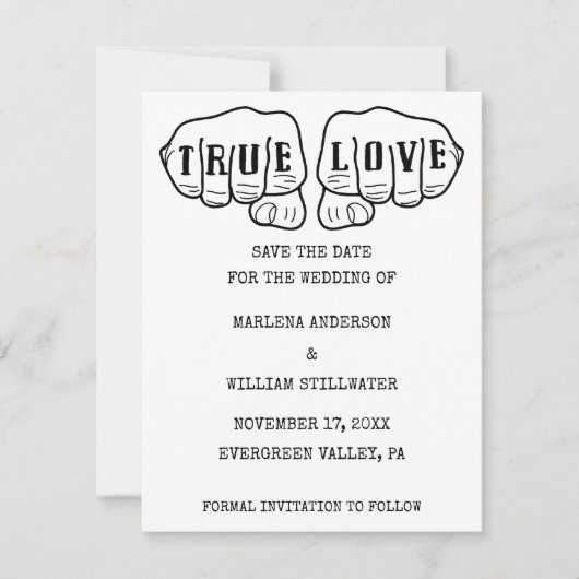 Punk Rock Tattoo Hands Minimalistische Save the Da Kaart (Voorkant)