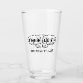 Punk Rock Tattoo Hands True Love 3rd Jubileum Glas (Voorkant)