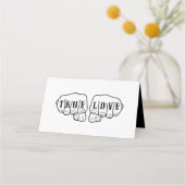 Punk Rock Tattoo Hands True Love Minimalist Plaatskaartje (Achterkant)
