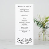 Punk Rock Tattoo Hands True Love Minimalist Programmakaart (Staand voorkant)