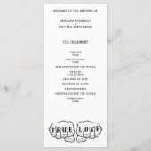 Punk Rock Tattoo Hands True Love Minimalist Programmakaart (Voorkant)