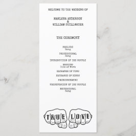 Punk Rock Tattoo Hands True Love Minimalist Programmakaart