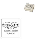 Punk Rock Tattoo Hands True Love Minimalist Rubberstempel (Gestempeld)