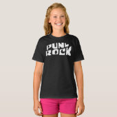 Punk Rock Typografie Banner T-shirt (Voorkant volledig)