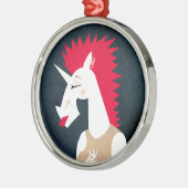 Punk Rock Unicorn Metalen Ornament (Links)