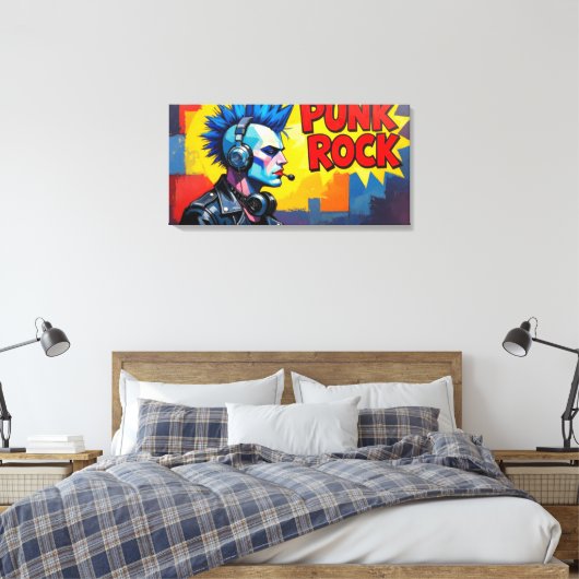 PUNK ROCK VOOR ALTJD-2 CANVAS AFDRUK (Insitu (Slaapkamer))