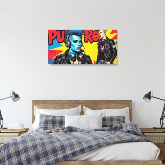 PUNK ROCK VOOR ALTJD-3 CANVAS AFDRUK (Insitu (Slaapkamer))