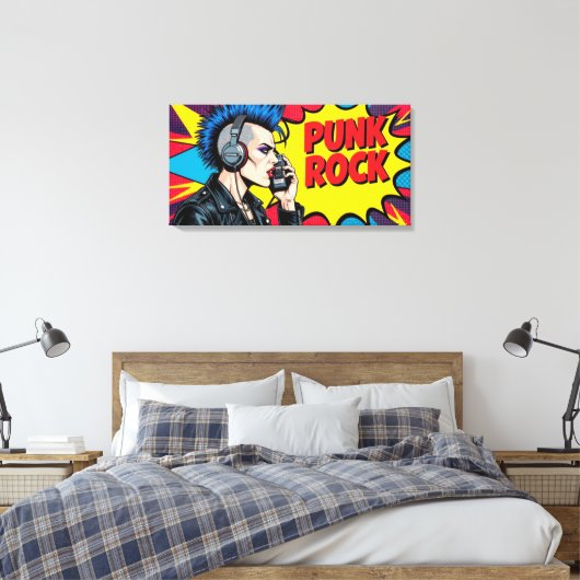PUNK ROCK VOOR ALTJD-4 CANVAS AFDRUK (Insitu (Slaapkamer))